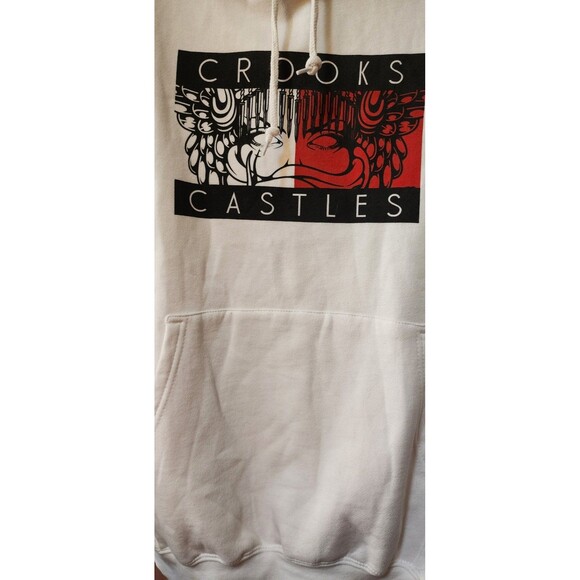 Crooks & Castles Mens Hoodie Sweatshirt Small Split Medusa Red Black New D25 - Picture 3 of 5